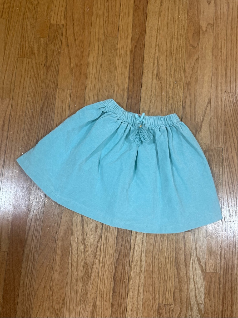 🩵 Bisby Girls Size 4 Crushed Velvet Aqua Tassel Skirt